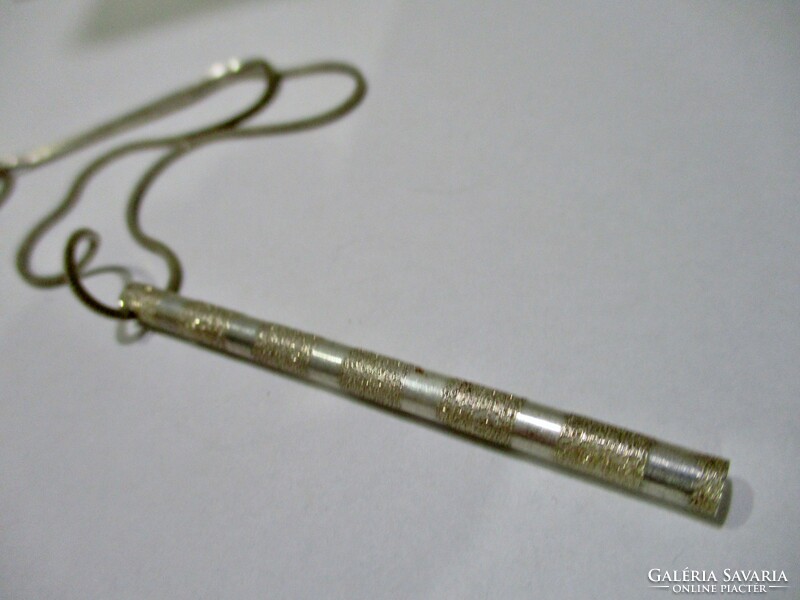 Beautiful modern long pendant silver necklace
