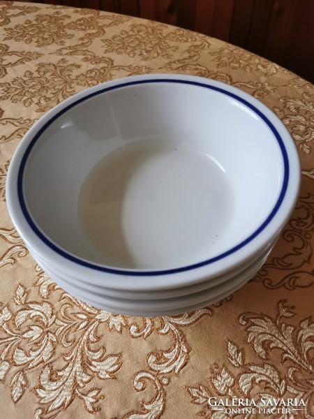 3 db Alföldi porcelán kék csíkos kocsonyás, gulyás tányér