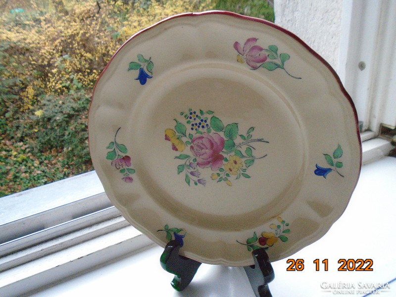 Luneville keller&guerin alt strasburg hand painted flower pattern French faience plate
