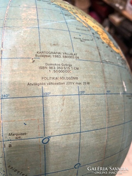 Globe, in Hungarian, 40 cm high, old, perfect