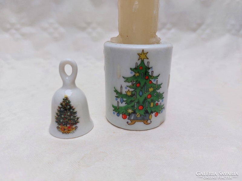 Christmas mini porcelain bell candle holder 2 pcs