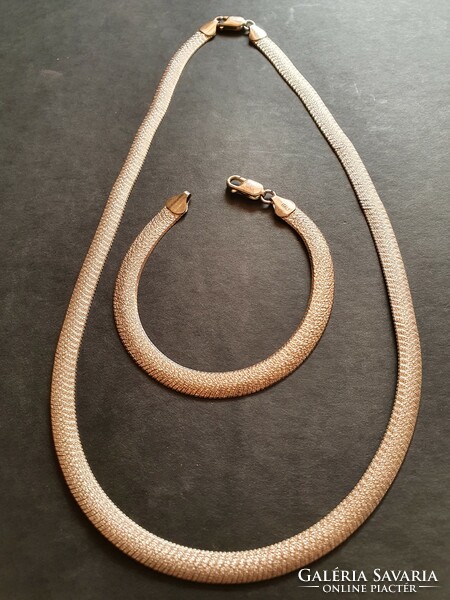 Silver necklace - bracelet set