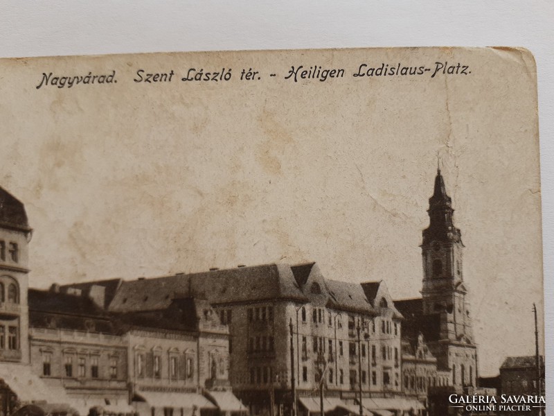 Régi képeslap 1917 Nagyvárad Szent László tér fotó levelezőlap
