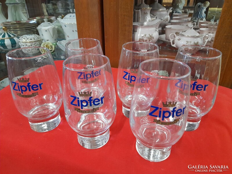 Zipfer beer glass, mug, 6 new 0.5 liter set, in box.