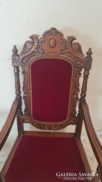 A637 antique renaissance style throne armchairs