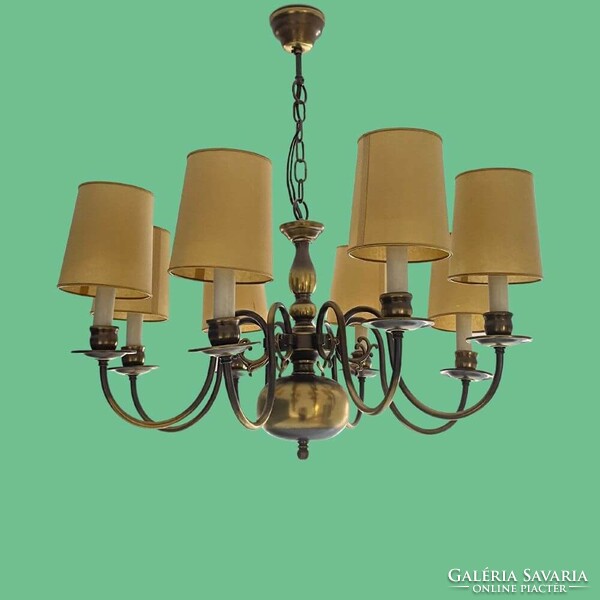 Flemish 8-arm chandelier with shades