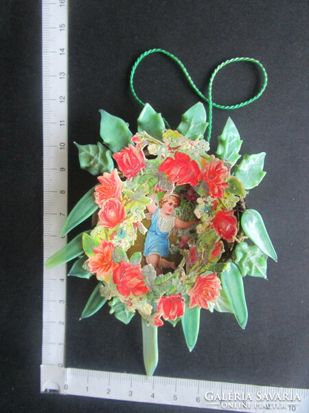 Approx. 1928 Antique Christmas Christmas tree decoration to be hung on a tree porcelain cardboard ornament nun work museum