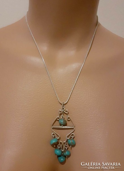 Showy silver plated? Necklace with handmade pendant