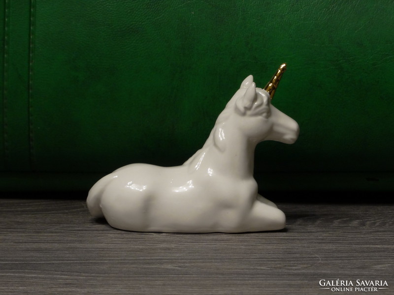 Unicorn figurine - glazed ceramic figure