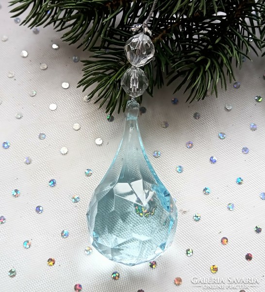 Pale turquoise acrylic Christmas tree ornament