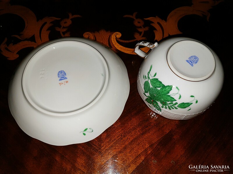 Herend green Appony tea cup + base 6 pcs
