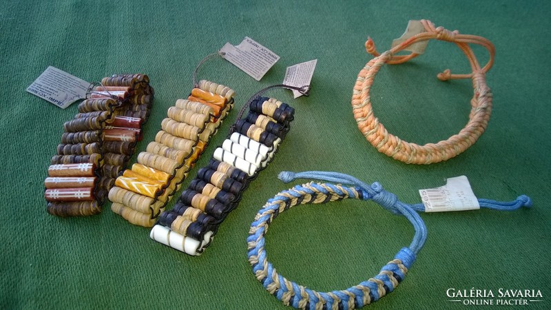 Unisex handmade braided, bamboo, textile bracelets