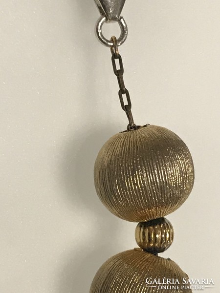 Vintage aranyszállal beszőtt szemekből készült nyaklánc, 52 cm