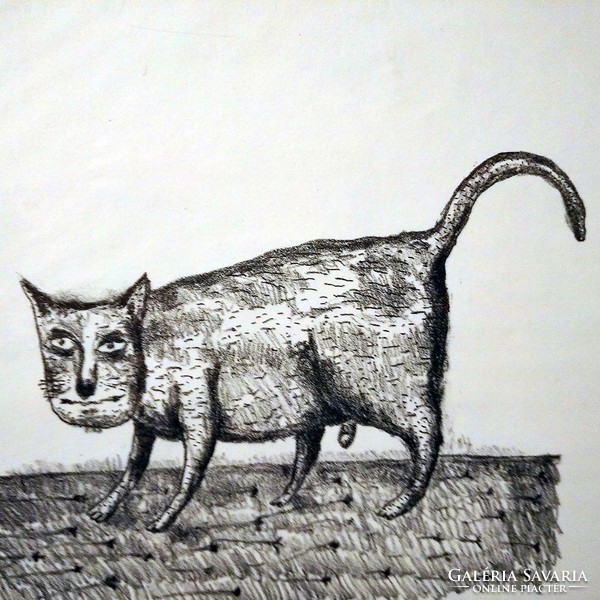 RITKA! Für Emil "A macska" című litográfiája 2002-ből