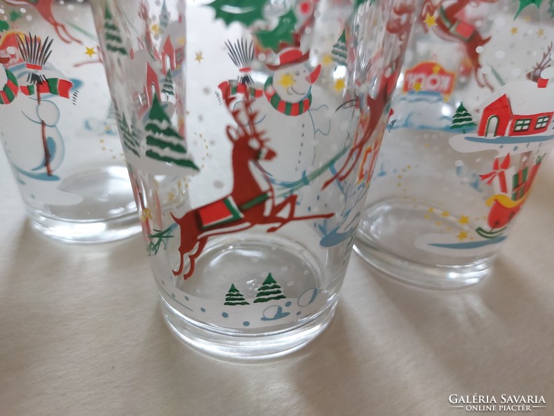 Karácsonyi üveg pohár 6 db