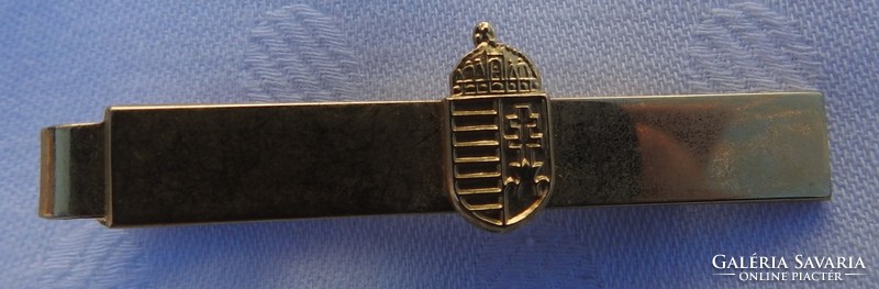 Aranyozott magyar címeres és országalmás nyakkendőtű - nyakkendő csipesz szet 3 db-os