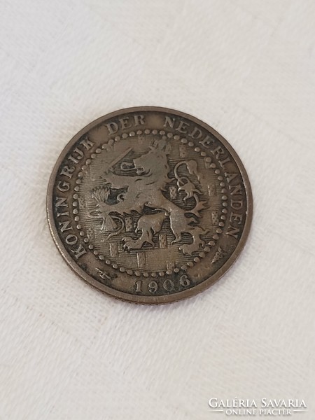 Holland, 1 cent bronze coin, 1906