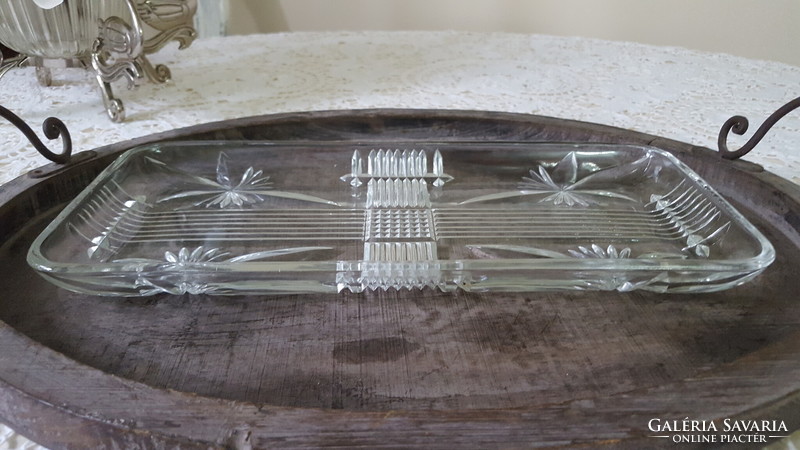 Old, polished crystal tray