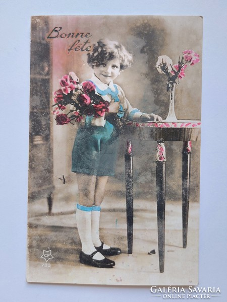 Old postcard photo postcard little boy