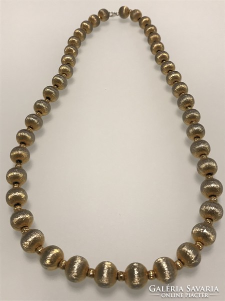 Vintage aranyszállal beszőtt szemekből készült nyaklánc, 52 cm