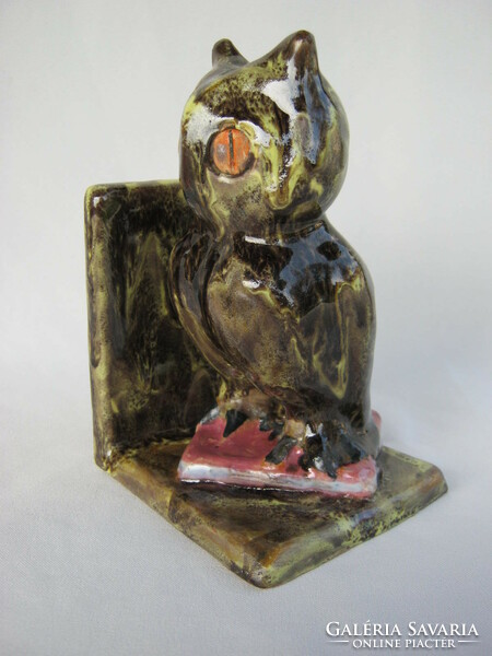 Retro ... Szécs industrial art marked ceramic owl bookend