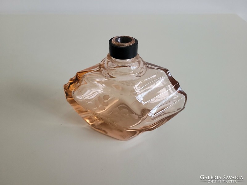Old perfume bottle pink polished art deco cologne
