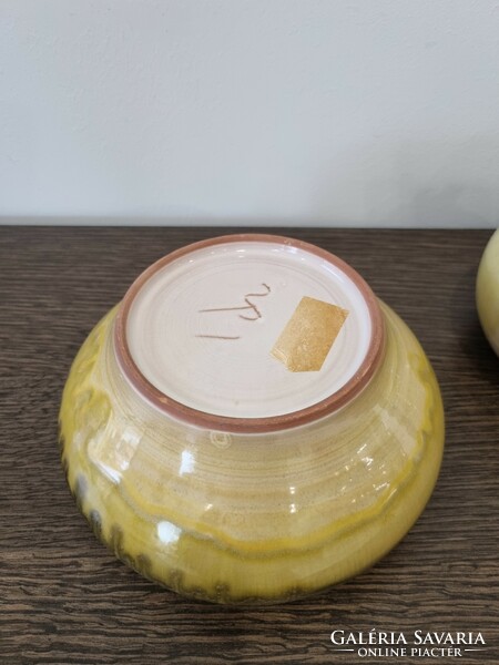 Applied art ceramic bowl + vase (70s)