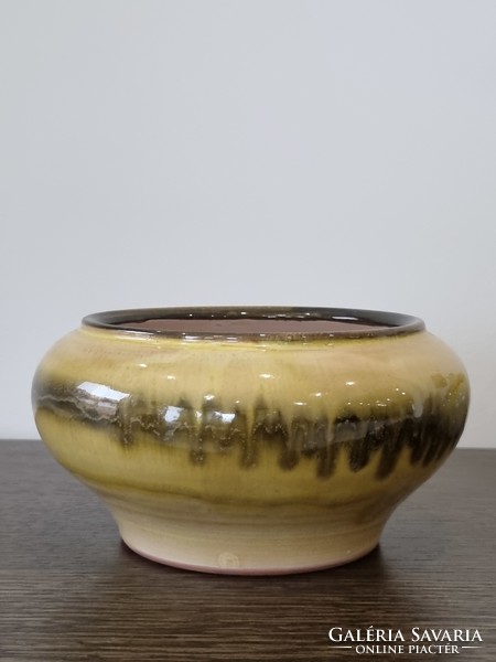 Iparművészeti kerámia kaspó+ váza (70-es évek)