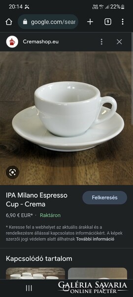 IPA Italy espresso cup/kávéscsésze és csészealj, 12 szett, kiváló állapotban!