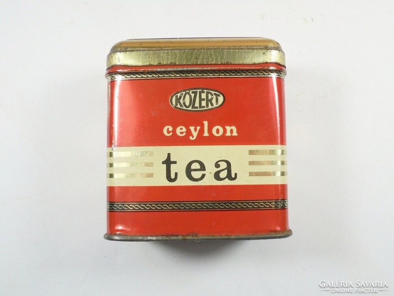 Retro old public tea metal box tin box - ceylon tea - from the 1970s
