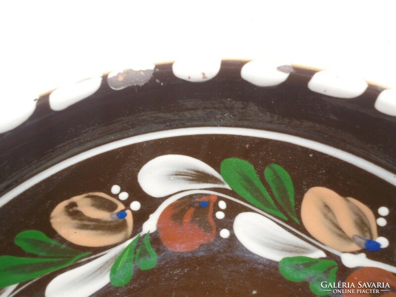 Folk art folk craft ceramics wall plate plate to be hung on the wall - muddy stream - 20.5 cm diameter