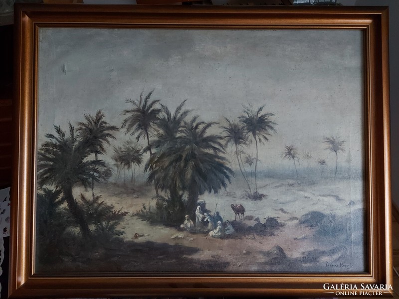 Signed antique painting in a new frame - 346
