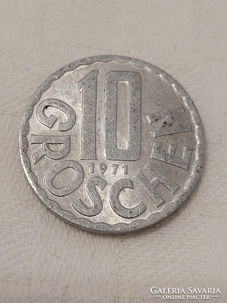 1971. osztrák, 10 groschen