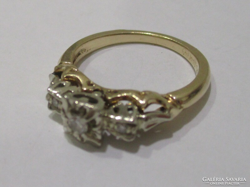 Csodálatos antik arany gyűrű gyémántokkal