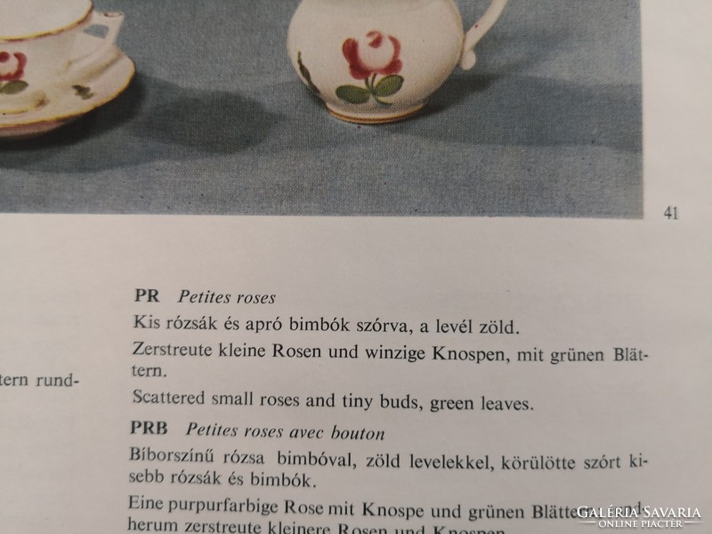 ANTIK Herendi Petites Roses mintás óriás tálaló tál, szalag-koronás jelzéssel