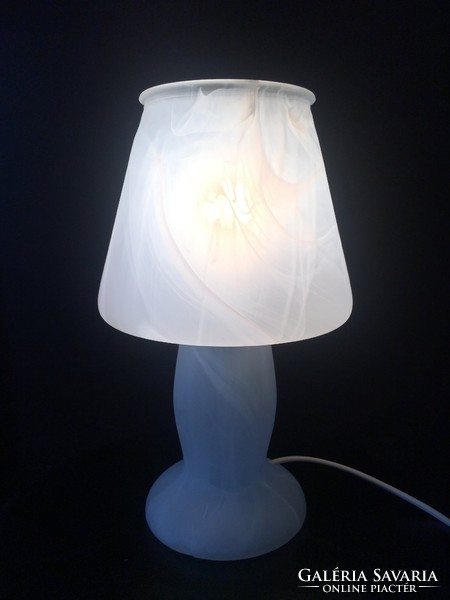 Art deco thick walled glass lamp