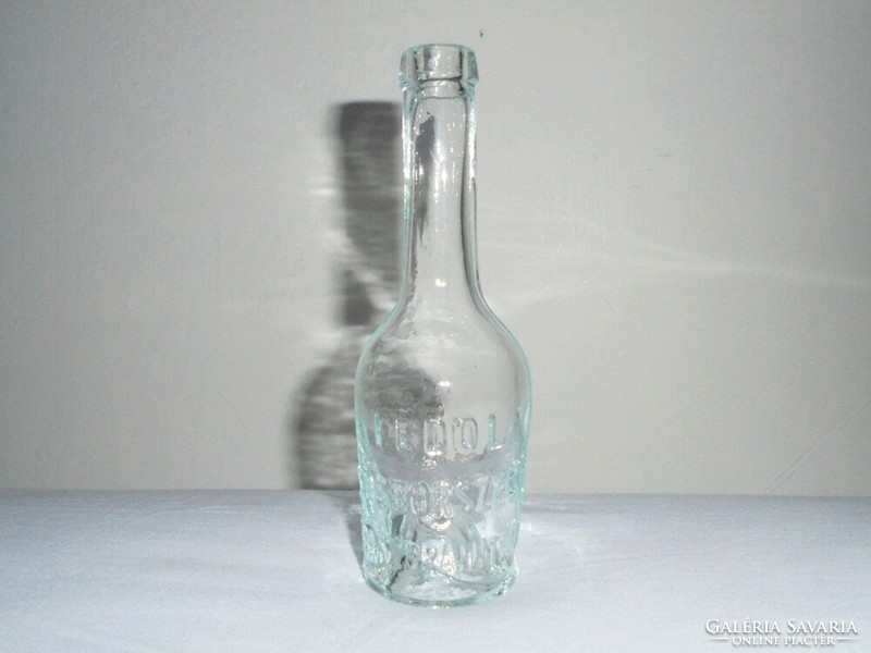 Old antique small glass bottle - Fedol Salt Pepper Szersz Franzbranntwein inscription - approx. 1920s