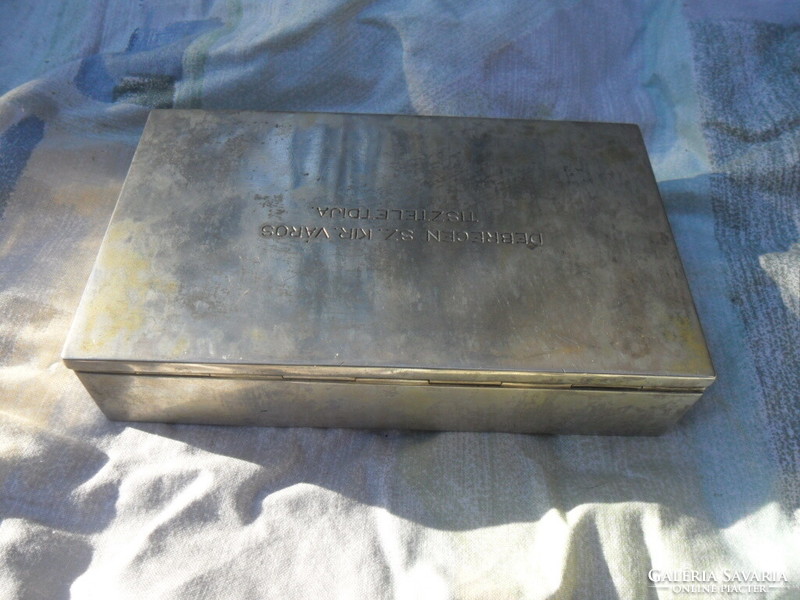Antique silver cigar box with Debrecen inscription