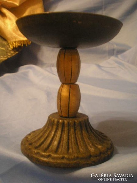 N2 antique casting aufsatz table center offering + center gilded wood rarity 16-cm