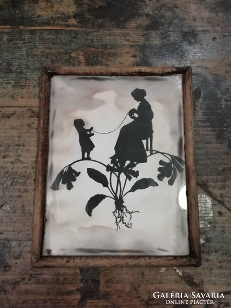Shadow or shadow style print, marked late 19th century, nice decorative item, vintage
