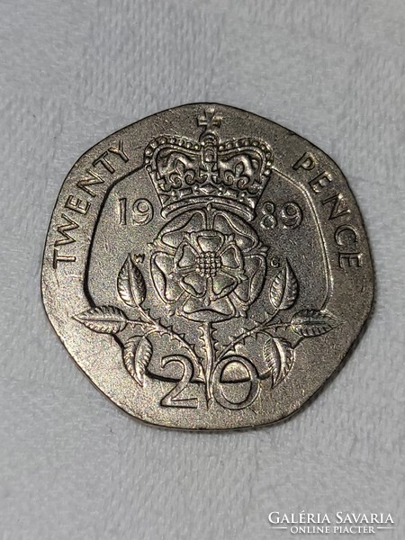 Anglia, Egyesült Királyság, 20 pence, 1989.