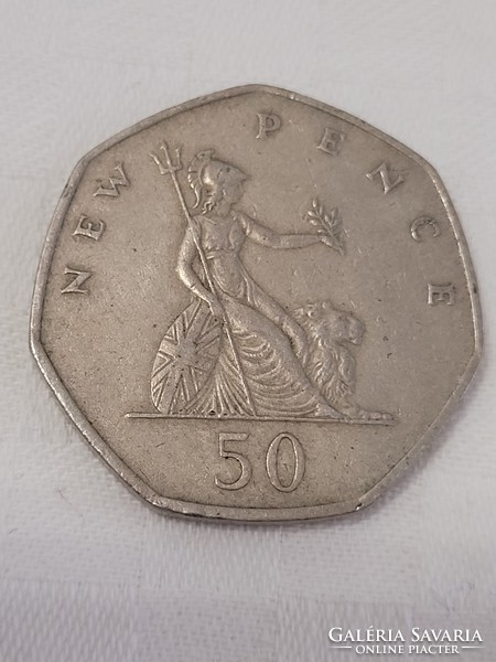 England, United Kingdom, 50 new pence, 1969.