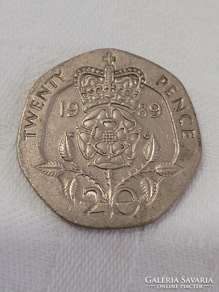 England, United Kingdom, 20 pence, 1989.