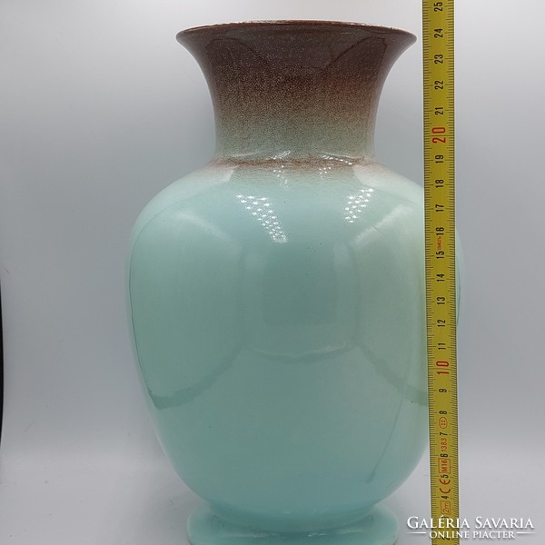 Rare collector's turquoise colored granite vase