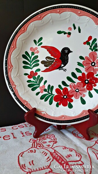 1 pcs. Old, bird-shaped, granite decorative plate, wall plate.