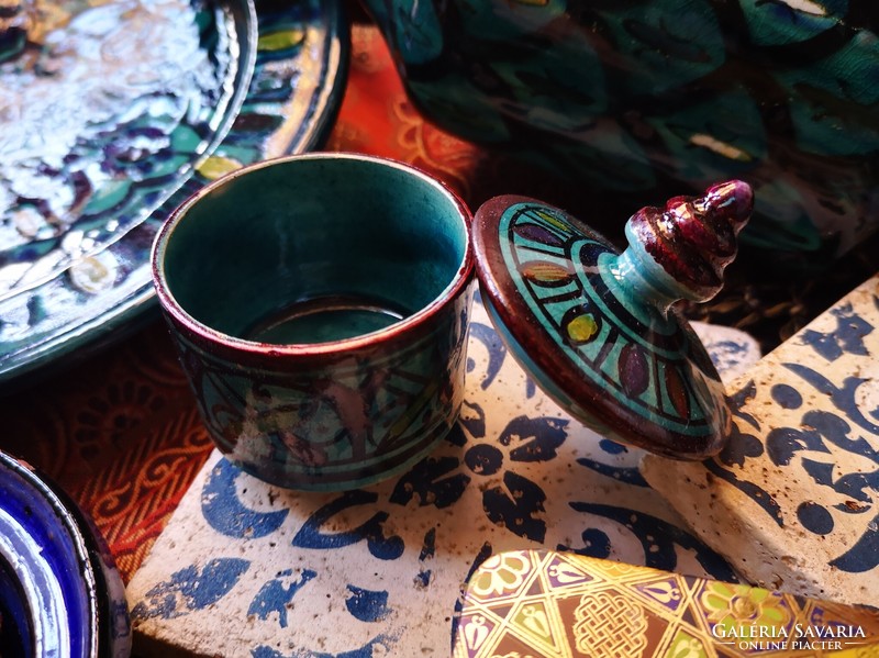Moroccan ceramic sugar bowl / spice bowl