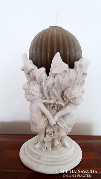 Old angelic candlestick putto ornament