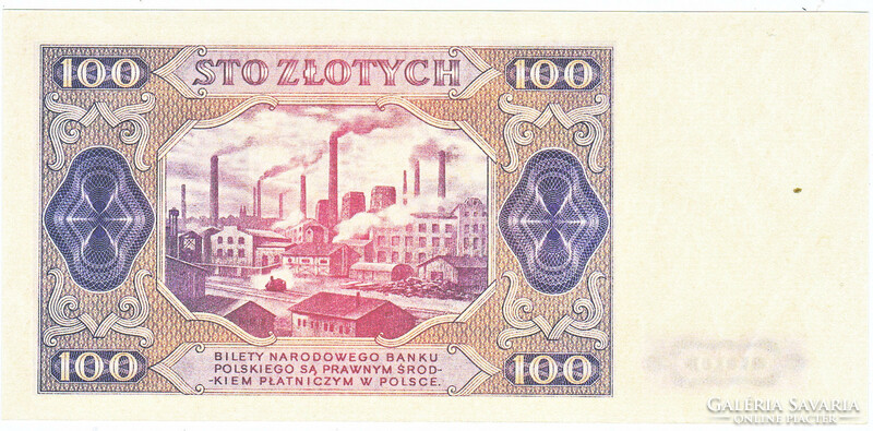 Poland 100 zloty 1948 replica unc