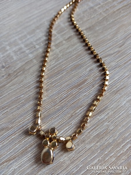 Old burgundy Czech crystal necklace