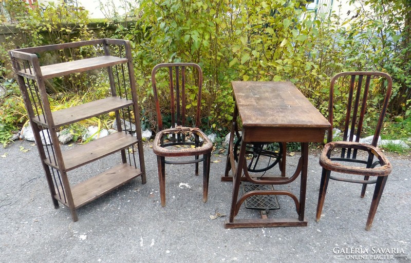 Thonet shelf, chair, sewing machine, / art nouveau.